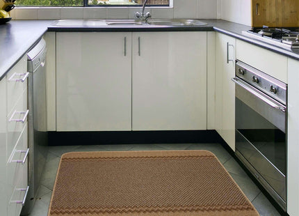 Washable Bordered Beige Rug  | 116B