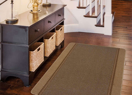 Washable Bordered Beige Rug  | 116B