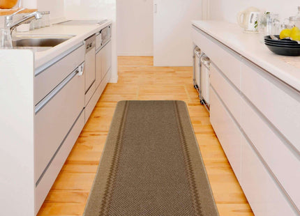Washable Bordered Beige Rug  | 116B