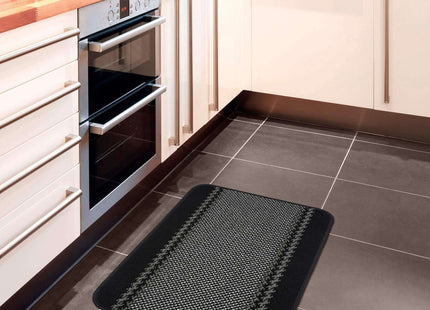 Washable Bordered Black Rug  | 116Bl