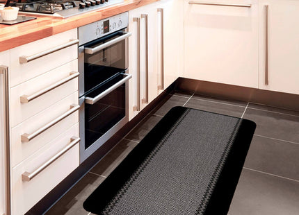 Washable Bordered Black Rug  | 116Bl