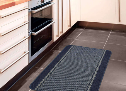 Washable Bordered Blue Rug  | 116Blu