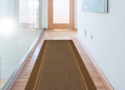 Washable Bordered Brown Rug | 116Br