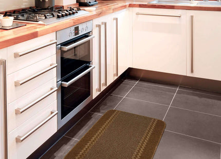 Washable Bordered Brown Rug | 116Br