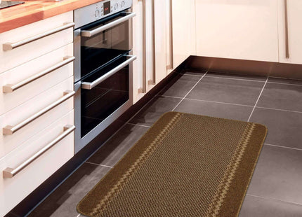 Washable Bordered Brown Rug | 116Br