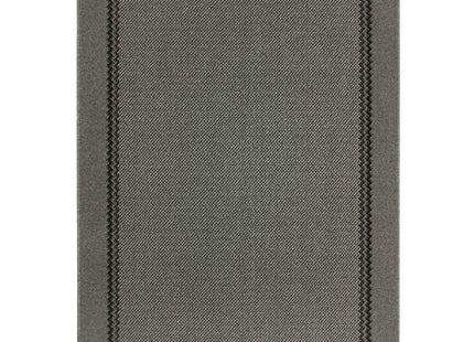 Washable Bordered Dark Grey Rug | 116D