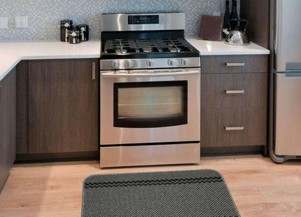 Washable Bordered Dark Grey Rug | 116D