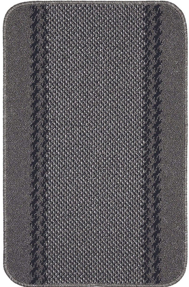 Washable Bordered Dark Grey Rug | 116D