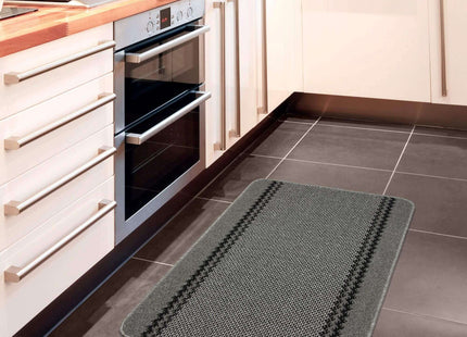 Washable Bordered Dark Grey Rug | 116D