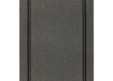 Washable Bordered Dark Grey Rug | 116D