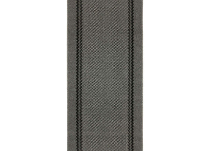 Washable Bordered Dark Grey Rug | 116D