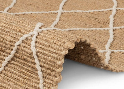 Jute Rug Kunu Natural Handwoven Diamond Design