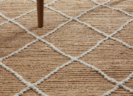 Jute Rug Kunu Natural Handwoven Diamond Design