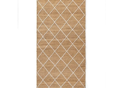 Jute Rug Kunu Natural Handwoven Diamond Design