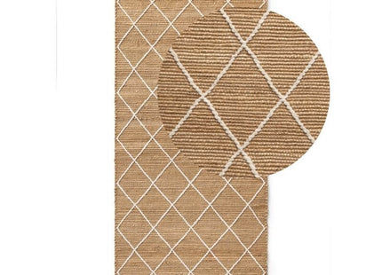 Jute Rug Kunu Natural Handwoven Diamond Design