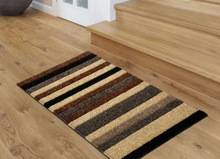 Linea Striped Caramel Washable Rug