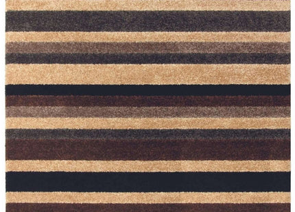 Linea Striped Caramel Washable Rug