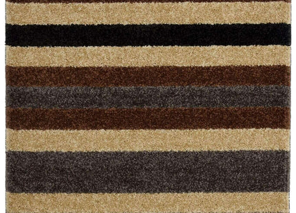 Linea Striped Caramel Washable Rug