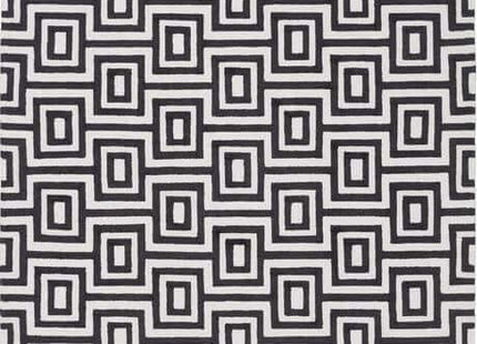 Wool Labyrinth Rug White and Black