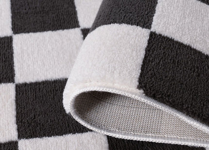 Loft Checkerboard Dark Grey Rug
