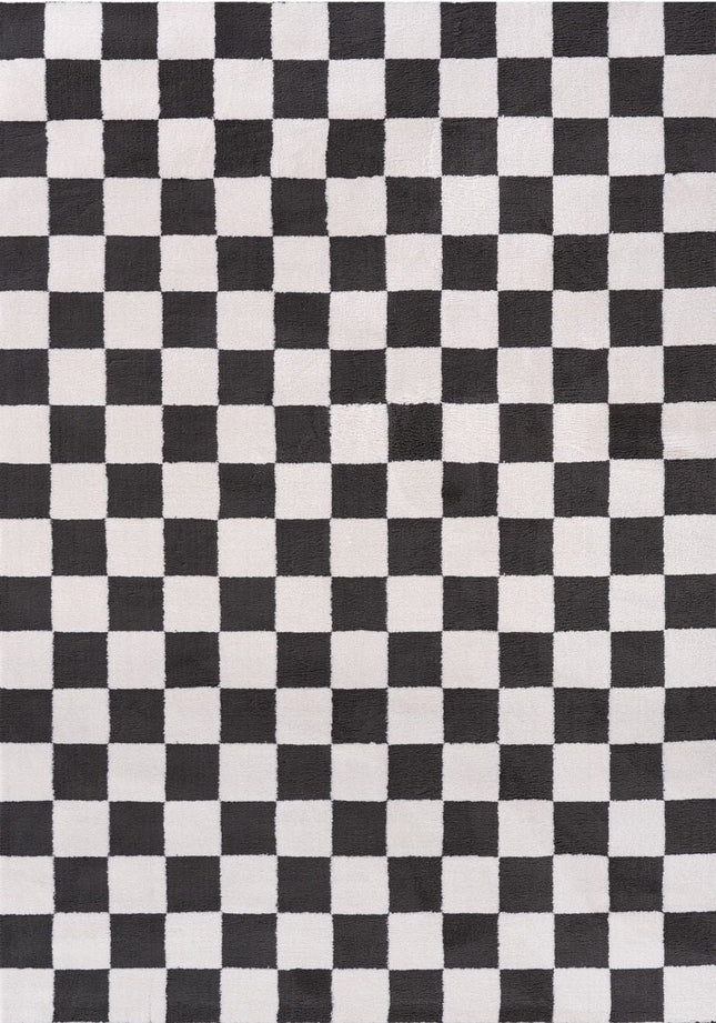 Loft Checkerboard Dark Grey Rug