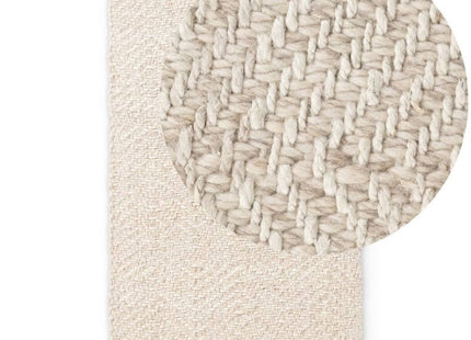 Majoli Natural White Herringbone Wool & Jute Rug
