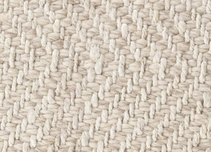 Majoli Natural White Herringbone Wool & Jute Rug