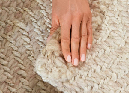 Majoli Natural White Herringbone Wool & Jute Rug