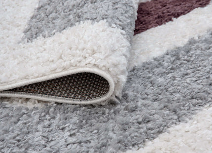 Moodi Shaggy Grey/Purple Contour Rug