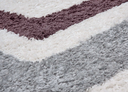 Moodi Shaggy Grey/Purple Contour Rug