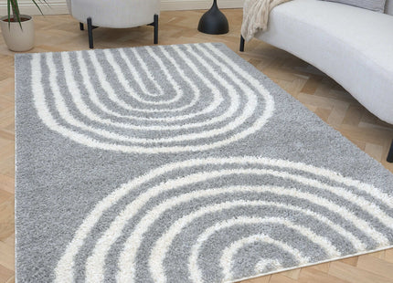 Moodi Shaggy Grey Echo Rug