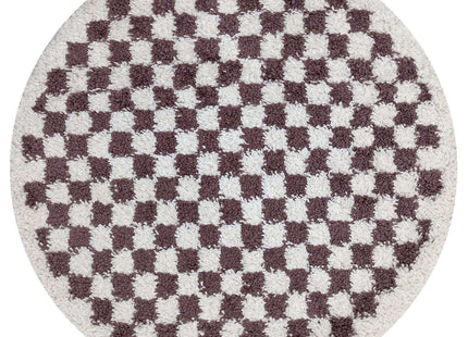 Moodi Shaggy Purple Mosscheck Rug