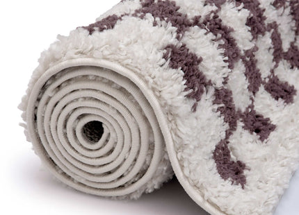 Moodi Shaggy Purple Mosscheck Rug