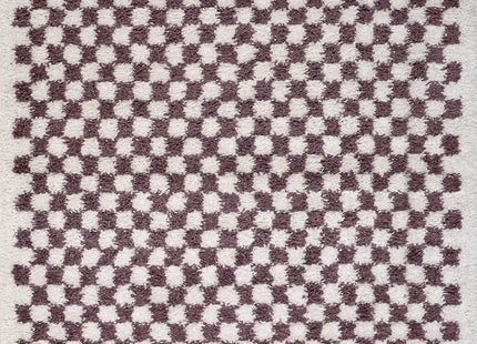 Moodi Shaggy Purple Mosscheck Rug
