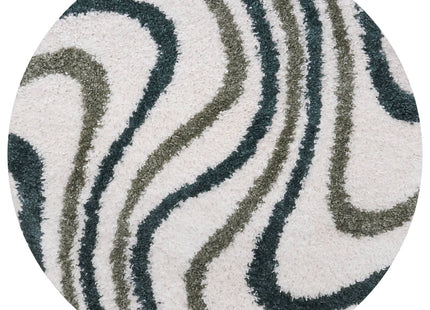 Moodi Shaggy Green Rippletide Rug