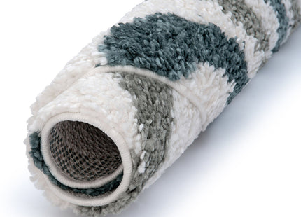Moodi Shaggy Green Rippletide Rug