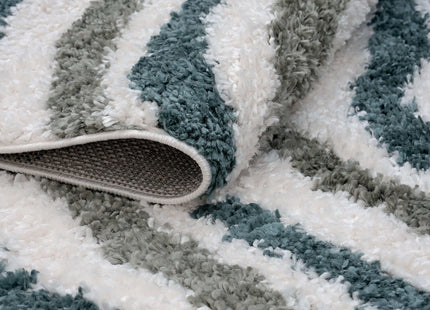Moodi Shaggy Green Rippletide Rug