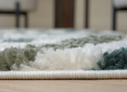 Moodi Shaggy Green Rippletide Rug