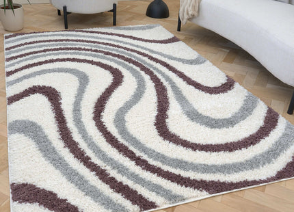 Moodi Shaggy Grey/Purple Smokeberry Rug