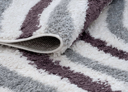 Moodi Shaggy Grey/Purple Smokeberry Rug
