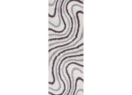 Moodi Shaggy Grey/Purple Smokeberry Rug