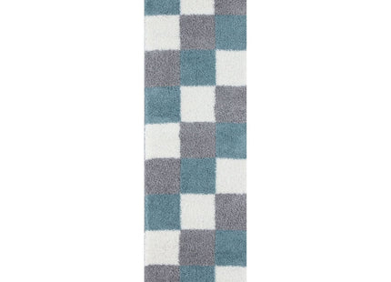 Myshaggy Geometric Duck Egg Blue Rug
