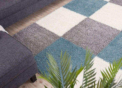 Myshaggy Geometric Duck Egg Blue Rug