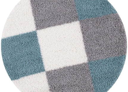 Myshaggy Geometric Duck Egg Blue Rug