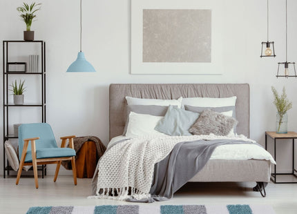 Myshaggy Geometric Duck Egg Blue Rug