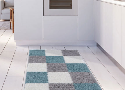 Myshaggy Geometric Duck Egg Blue Rug