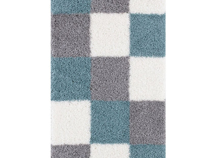 Myshaggy Geometric Duck Egg Blue Rug