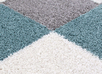 Myshaggy Geometric Duck Egg Blue Rug