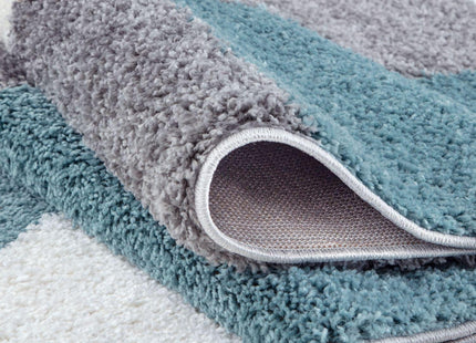 Myshaggy Geometric Duck Egg Blue Rug