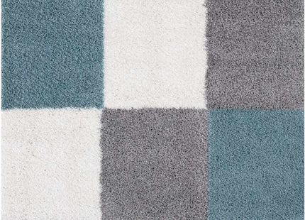 Myshaggy Geometric Duck Egg Blue Rug